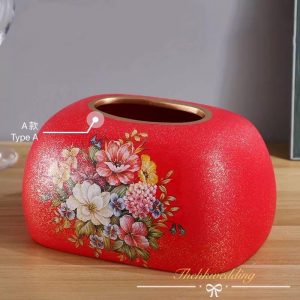 復古婚禮陶瓷橢圓紙巾盒